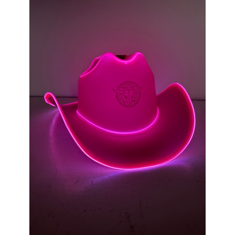Neon Cowboys Pink Light Up LED Cowboy Hat Festival Rave Western Party Accessory